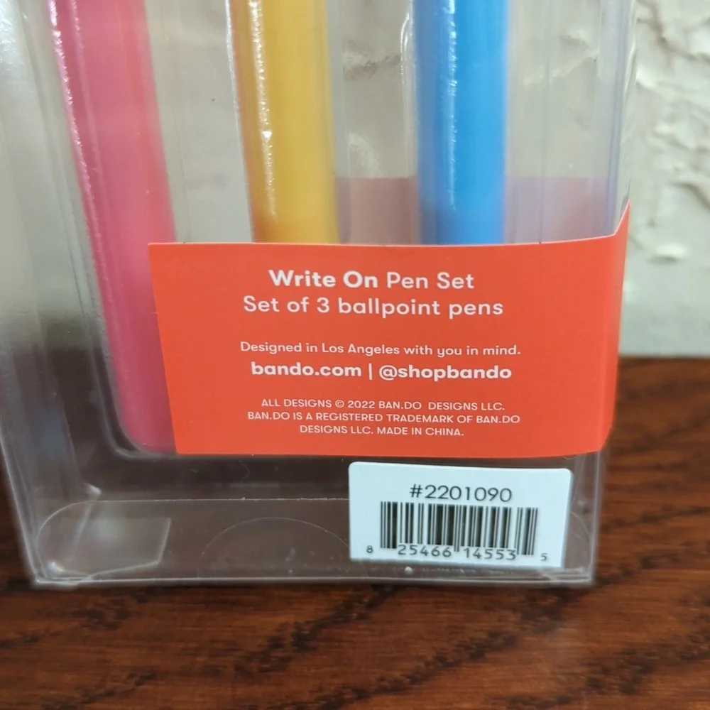 3/$20🌟 Ban.do Write On Pen Set of Three Black Ink Pens